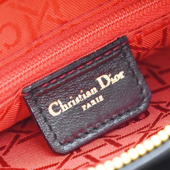 CHRISTIAN DIOR Lady Cannage 2Way Shoulder Hand Bag Suede Leather Black 43KB146 - Picture 14 of 15
